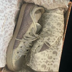 Gianni Bini Silver and Purple Glitter Sneakers